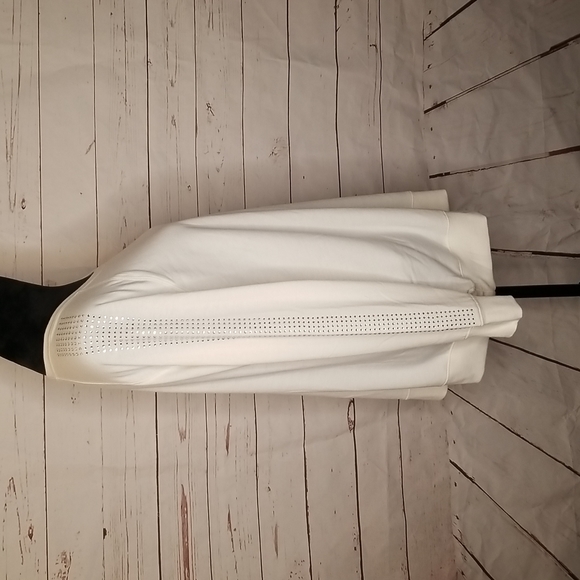 White Fleece Rhinestone Raglan Sweatshirt - Picture 3 of 7